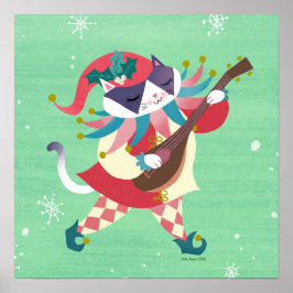 Navidades Música Arte Gato Elf Imprimir