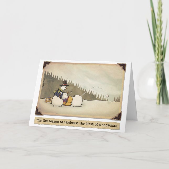 Navidades: Nacimiento de una tarjeta de Snowman (Anverso)