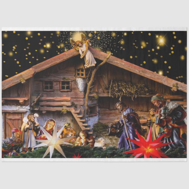 Navidades Natividad Manger 4 Papel de tono de desu (Anverso)