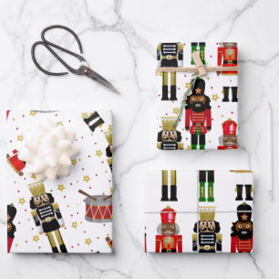 Navidades Náuticos Negros Envuelven Hojas de Papel