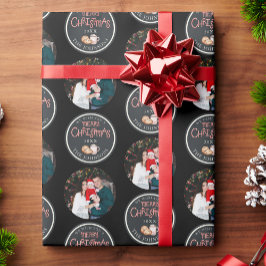 Navidades negros foto envolver papel con mensaje