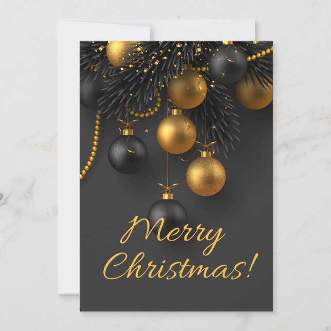 Navidades negros y dorados Bolas Purpurina elegant (Anverso)