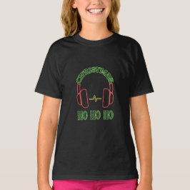 Navidades Neon Auriculares Chicas camisetas