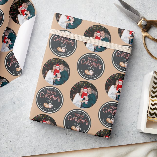 Navidades neutrales Papel de ajuste de foto y mens (Neutral Christmas Wrapping Paper )