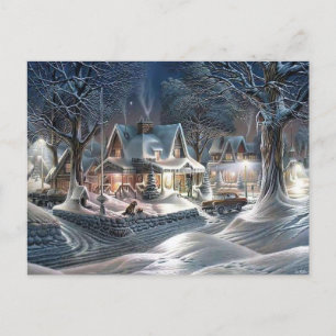 Navidades nevado fondo tarjeta postal de vacacione