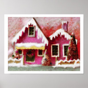Navidades Nieve ~ Poster de impresión Estilo moder