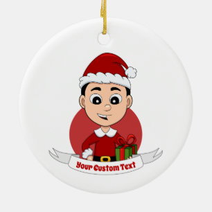 Navidades niño personalizado adorno cerámico