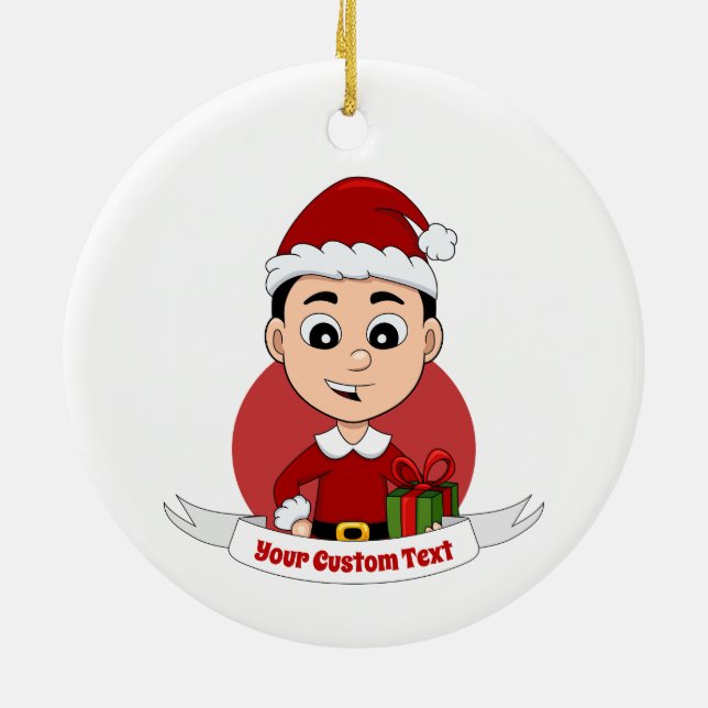 Navidades niño personalizado adorno cerámico (Atrás)