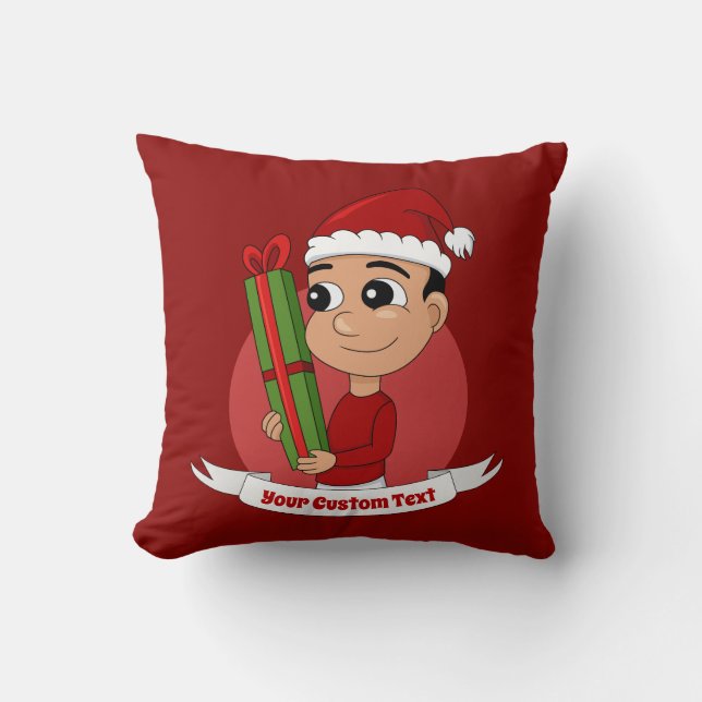 Navidades niño personalizado lanzar almohada (Anverso)