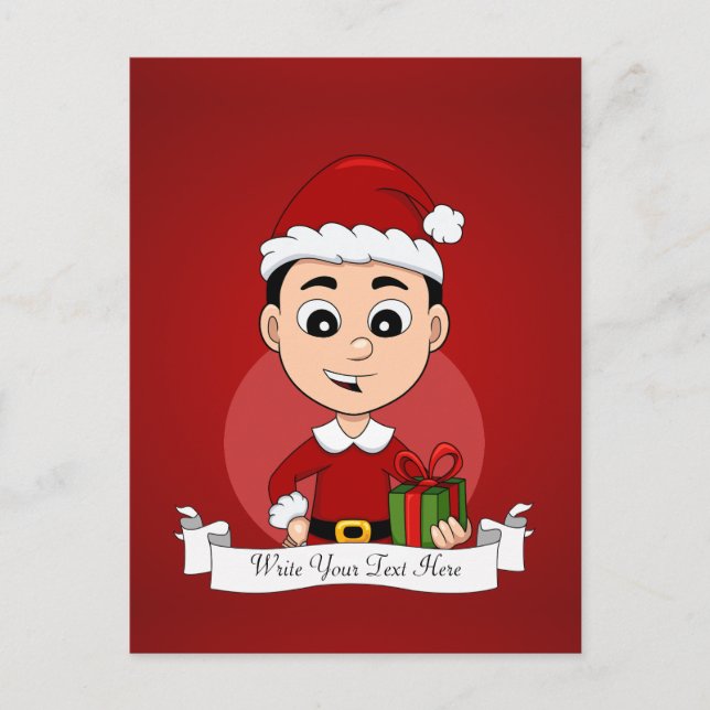 Navidades niño personalizado tarjeta postal de vac (Anverso)