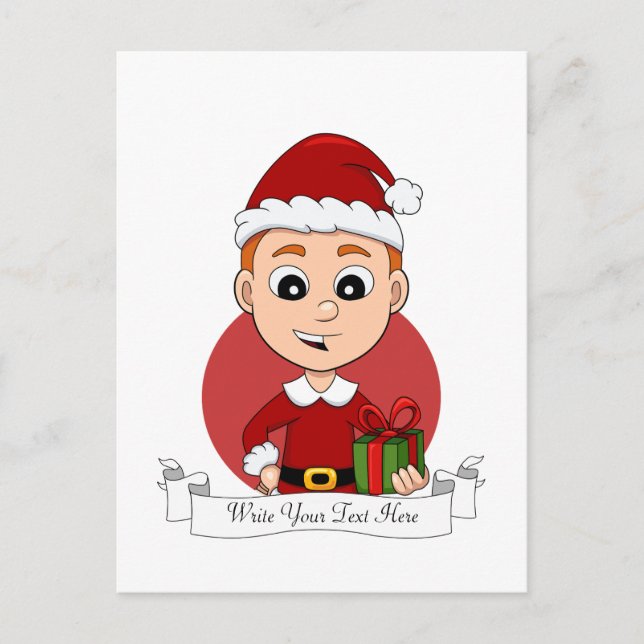 Navidades niño personalizado tarjeta postal de vac (Anverso)