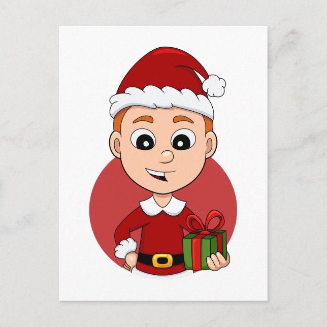 Navidades niño personalizado tarjeta postal de vac (Anverso)