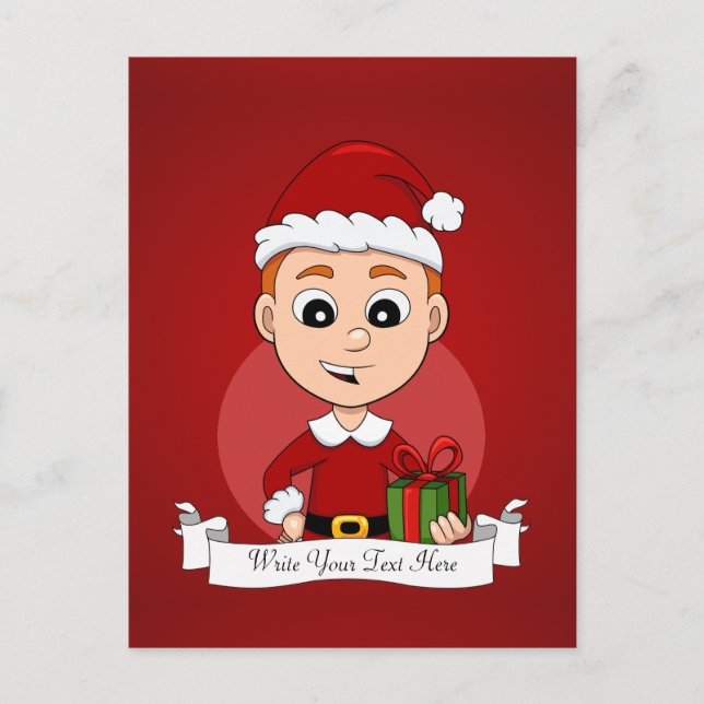 Navidades niño personalizado tarjeta postal de vac (Anverso)