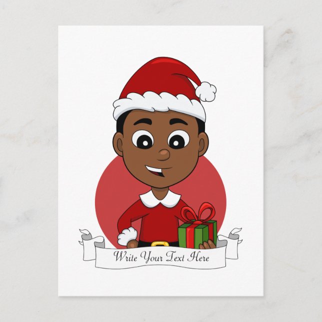 Navidades niño personalizado tarjeta postal de vac (Anverso)