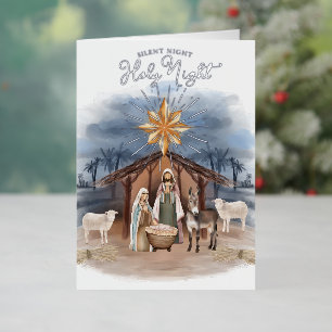 Navidades nocturnos silenciosos Natividad acuarela