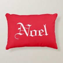 Navidades "Noel" rojo y blanco bonito almohada ace