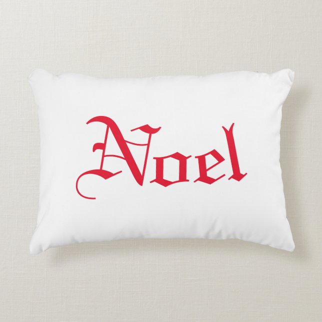 Navidades "Noel" rojo y blanco bonito almohada ace (Anverso)