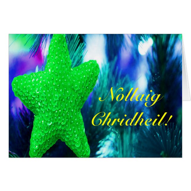 Navidades Nollaig Chridheil Green Star I (Anverso (Horizontal))