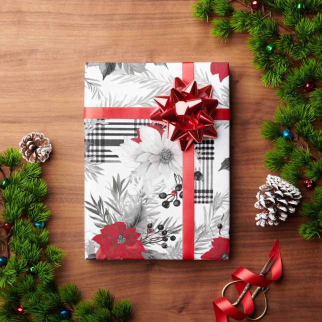 Navidades nórdicos Papel de envolvimiento de poins (Regalo de vacaciones)