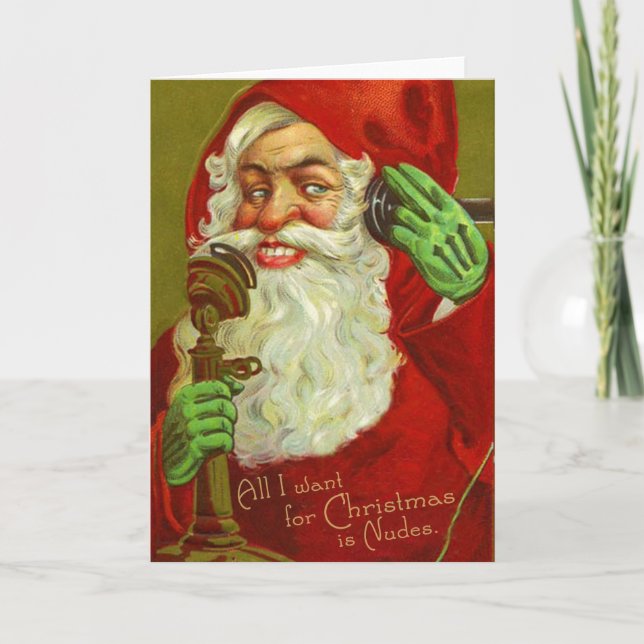 Navidades Nudes - divertida tarjeta de Navidad vin (Anverso)
