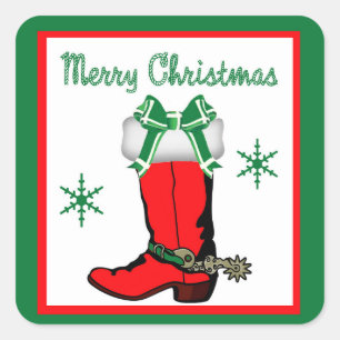 Navidades occidentales: Pegatinas de botas de bovi