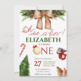 Navidades Oh Qué Diversión Invitación de Primer Cu