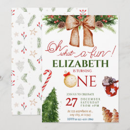 Navidades Oh Qué Diversión Invitación de Primer Cu