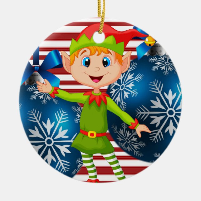 Navidades Ornamento Círculo, Elf (Frente)