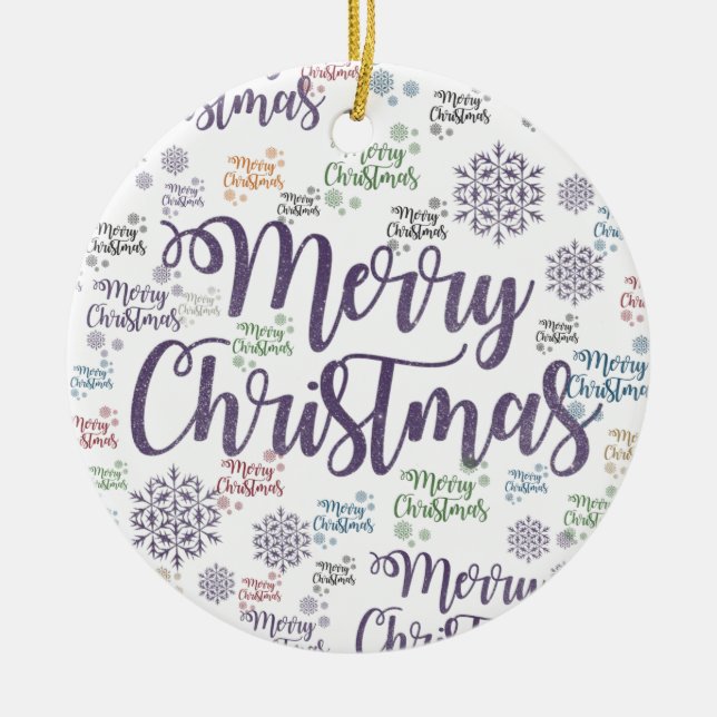 Navidades Ornamento Círculo, Feliz Navidad (Frente)
