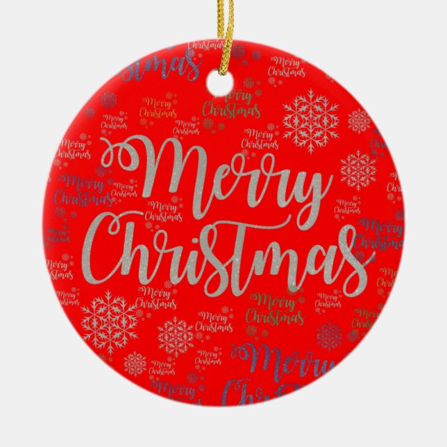 Navidades Ornamento Círculo, Feliz Navidad (Frente)