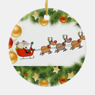 Navidades Ornamento Círculo, Santa