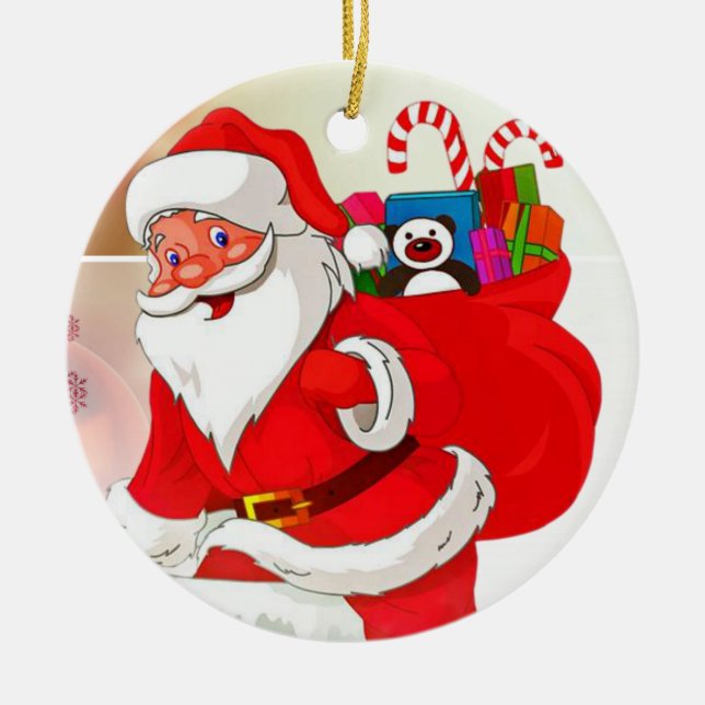 Navidades Ornamento Círculo, Santa (Frente)
