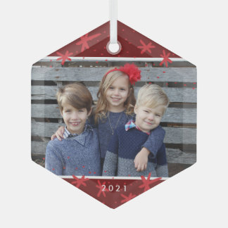 Navidades Ornamento de fotos de Snowflake Starburs