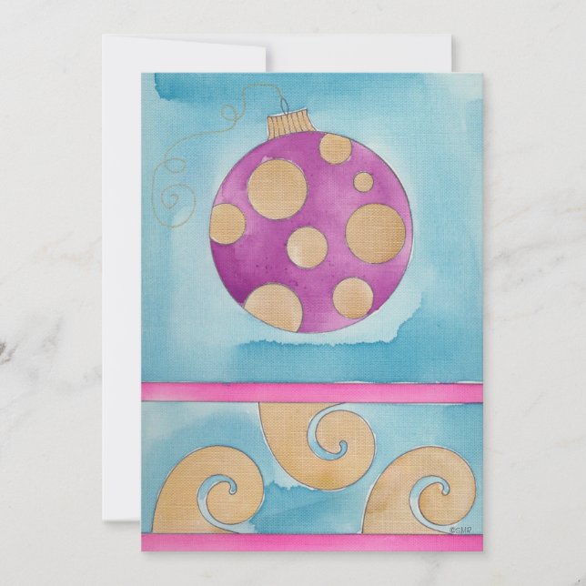 Navidades Ornamento de Punto Polka - Tarjeta de Na (Anverso)