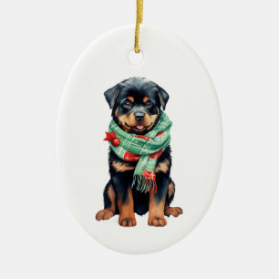 Navidades Ornamento de Rottweiler - Amante festivo