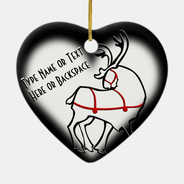 Navidades ornamento reno Personaliza la decoración (Atrás)