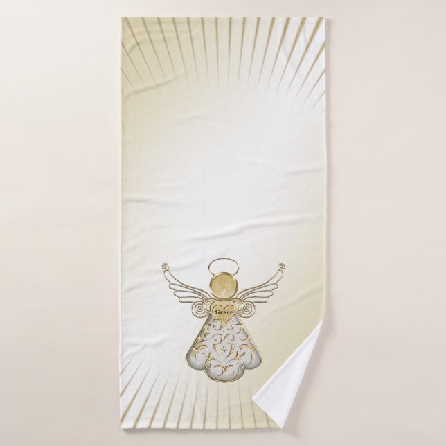 Navidades Oro/Blanco Filigree Ángel de Baño de Gra (Toalla de baño)