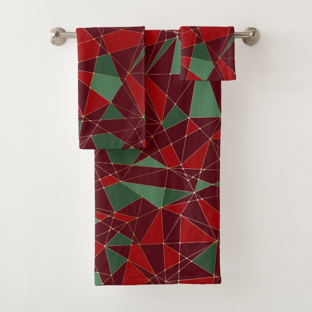 Navidades Oro Verde Rojo Patrón de polos bajos (In situ)
