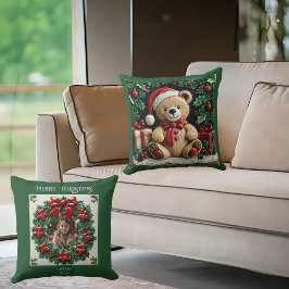 Navidades Oso y Presenta Cojín decorativo