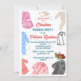 Navidades Pajama fiesta invitación a niños diverti