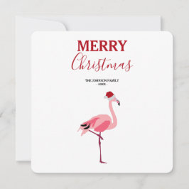 Navidades Pájaro Flamingo Rosa con tarjeta Santa H