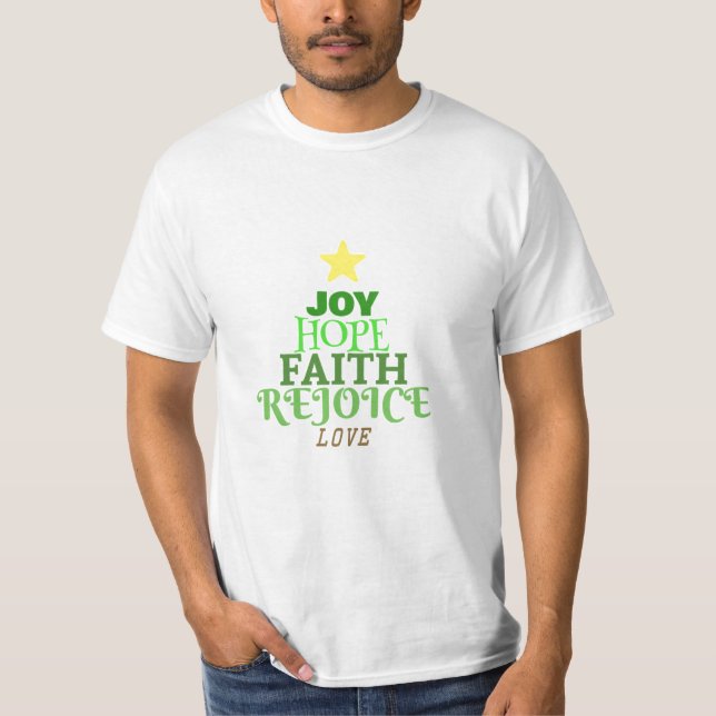 Navidades Palabras Camiseta de Árbol de Navidad (Anverso)