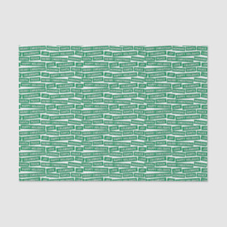 Navidades Palabras Papel de tejidos verde y blanco