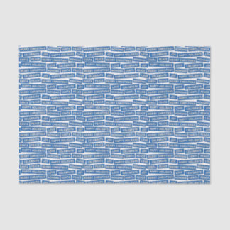 Navidades Palabras Papel Tejido Azul y Blanco