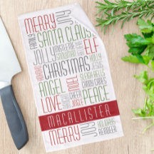 Navidades Palabras Toalla personalizada