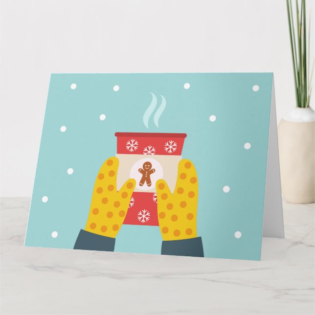 Navidades pan de jengibre café Tarjeta de felicita (Anverso)
