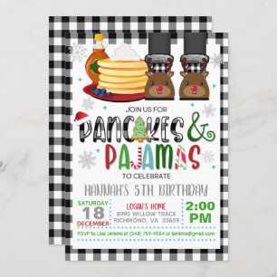 Navidades Pancakes & Pajamas Invitación al cumplea