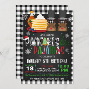 Navidades Pancakes & Pajamas Invitación al cumplea