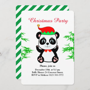 Navidades Panda Bear Elf por invitación del Partid
