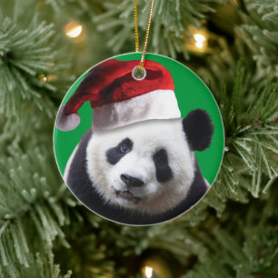 Navidades Panda Oso Ornamento cerámico